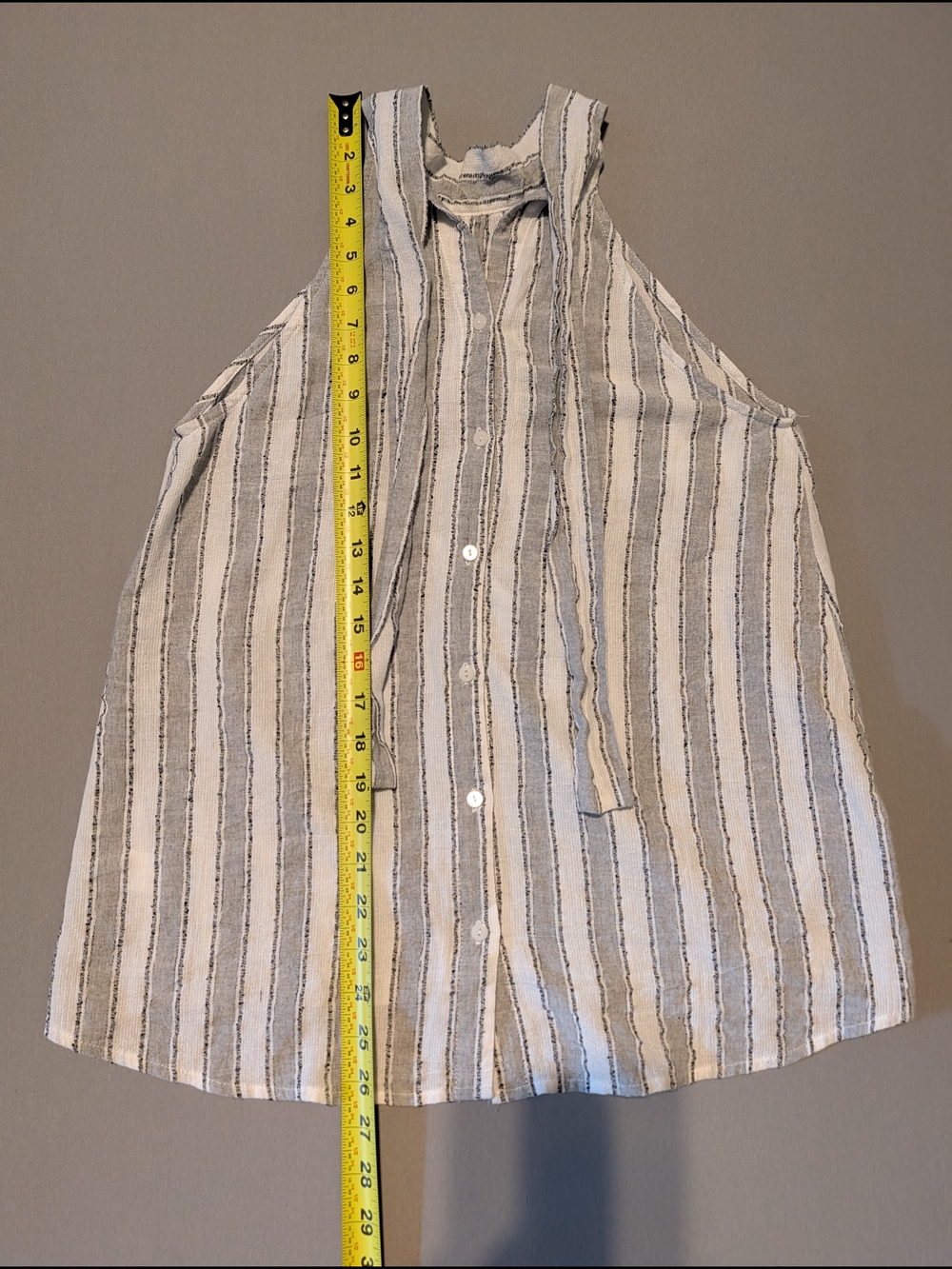 Doe & Rae White And Gray Striped Cotton Halter Top - Picture 7 of 9